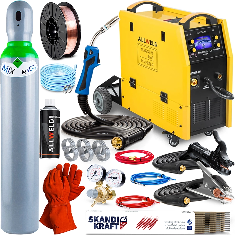 Spawarka Migomat Magnum MIG 291 Alu Cu Synergia LCD Zestaw#1AK