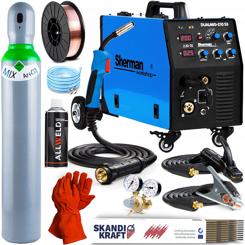 Spawarka Migomat Sherman DualMIG 210 S3 Zestaw#1AK