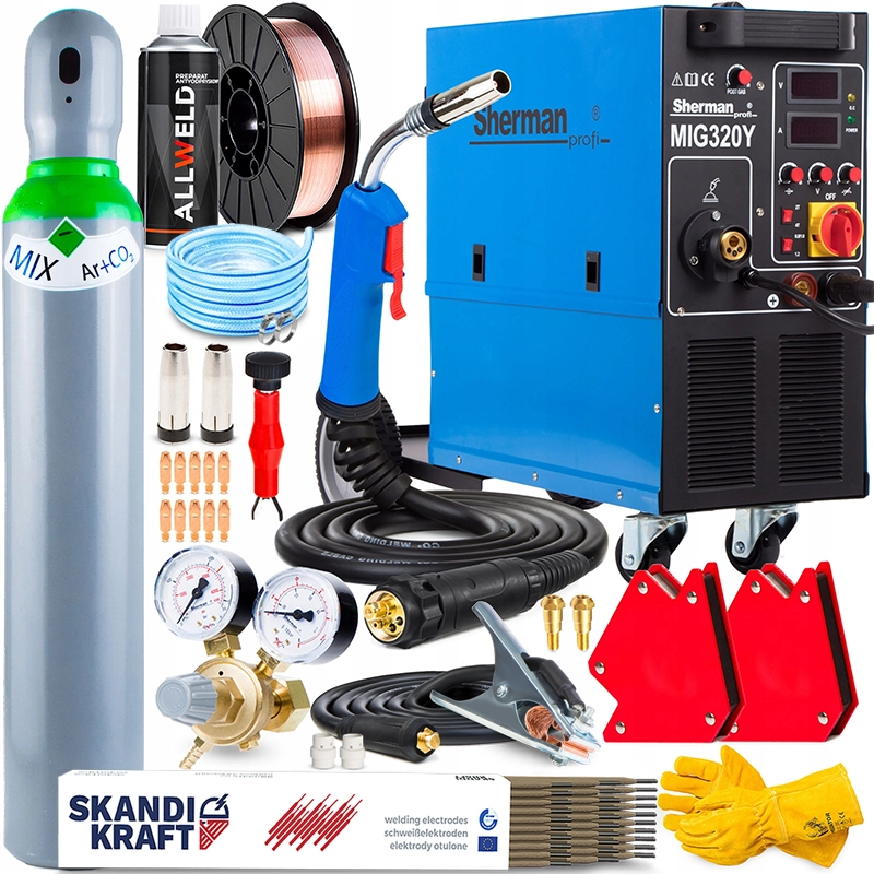 Spawarka Migomat Sherman MIG MAG 320 Y 4 Rolki Lutospawanie Zestaw#1