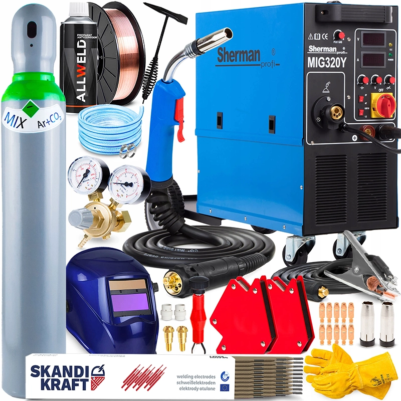 Spawarka Migomat Sherman MIG MAG 320 Y 4 Rolki Lutospawanie Zestaw#3