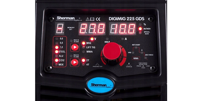 Spawarka Migomat Sherman DIGIMIG 225 GDS Synergia z pamięcią Zestaw#3