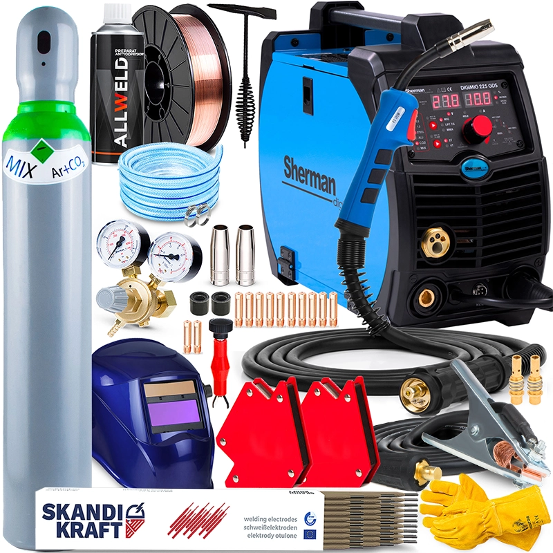 Spawarka Migomat Sherman DIGIMIG 225 GDS Synergia z pamięcią Zestaw#3