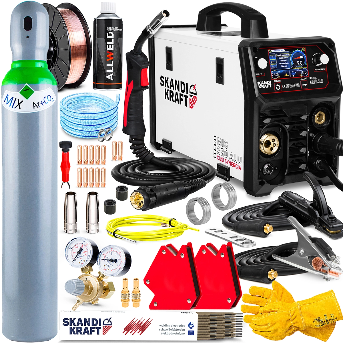 Spawarka Skandi Kraft MIG 220 4R - Zestaw