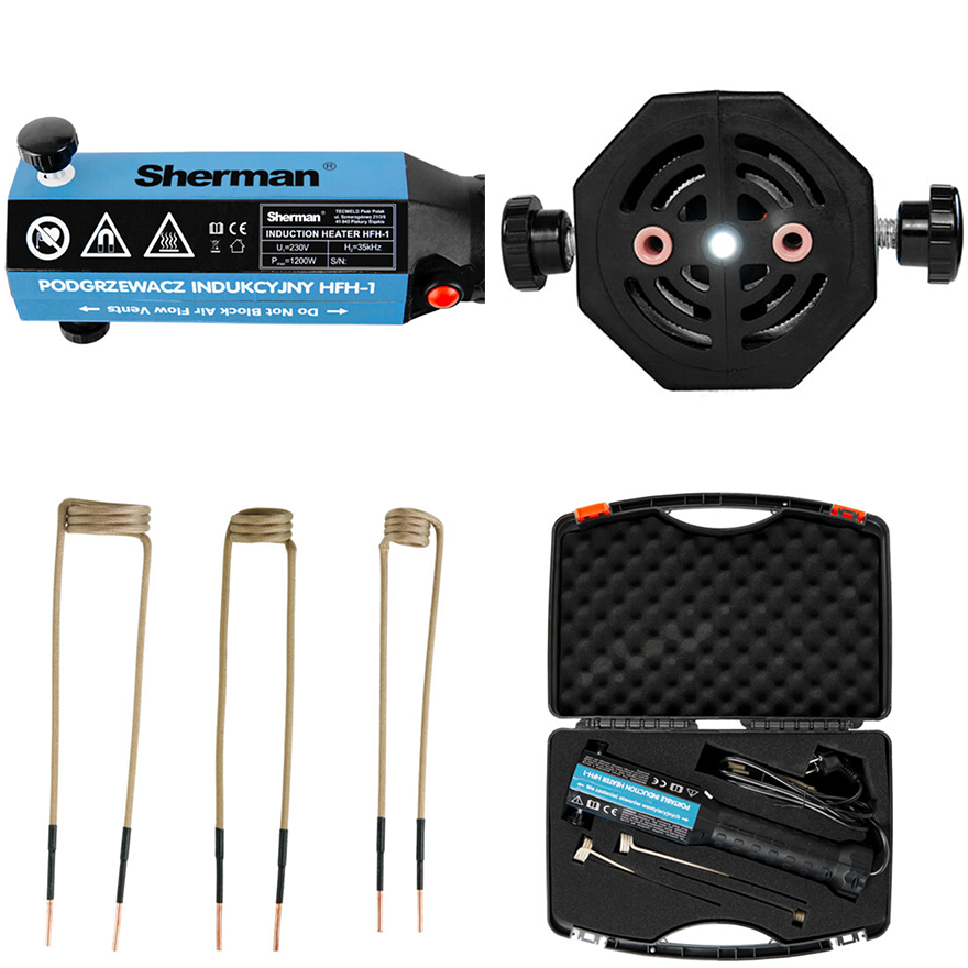 Ręczny podgrzewacz indukcyjny Sherman HFH-1 - Kolaż