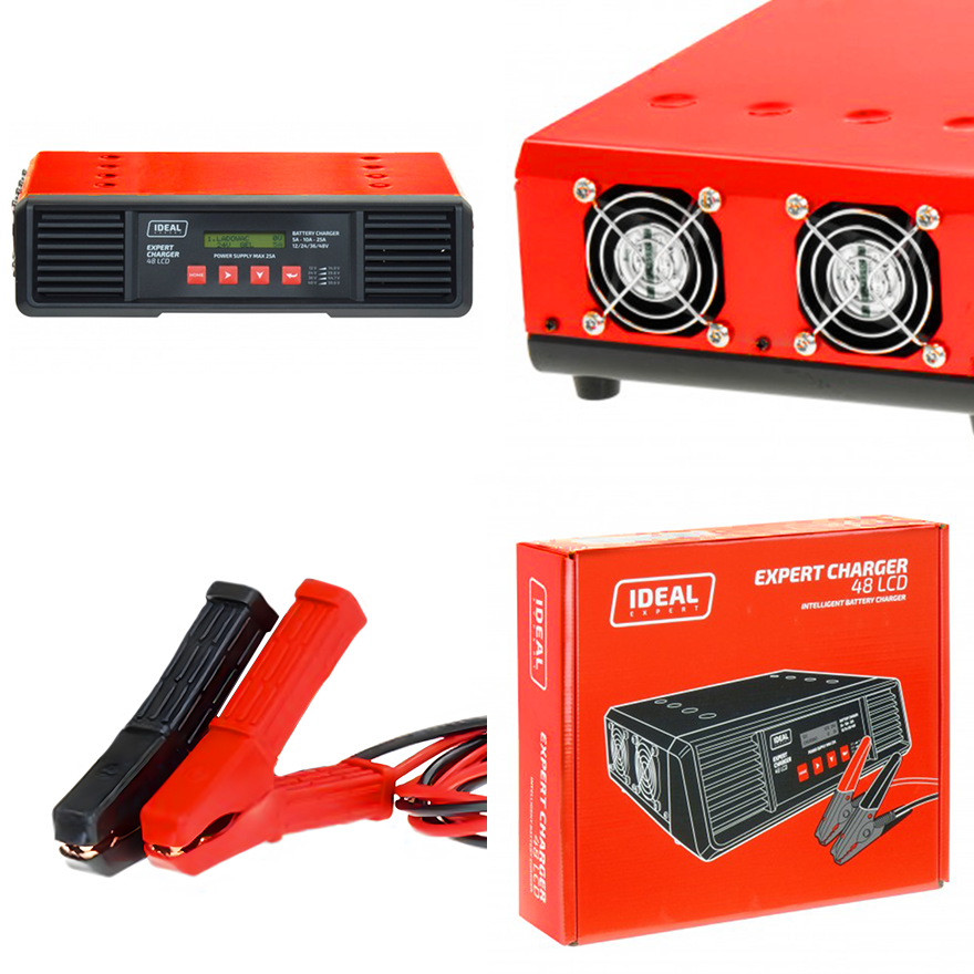 Prostownik do ładowania akumulatorów IDEAL Expert Charger 48 Multivoltage - Kolaż