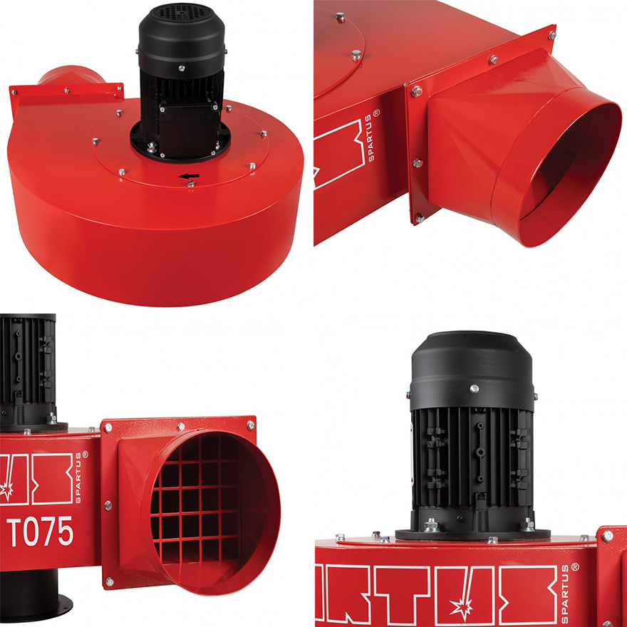 Wentylator Wyciągowy SPARTUS T075 400V - Kolaż