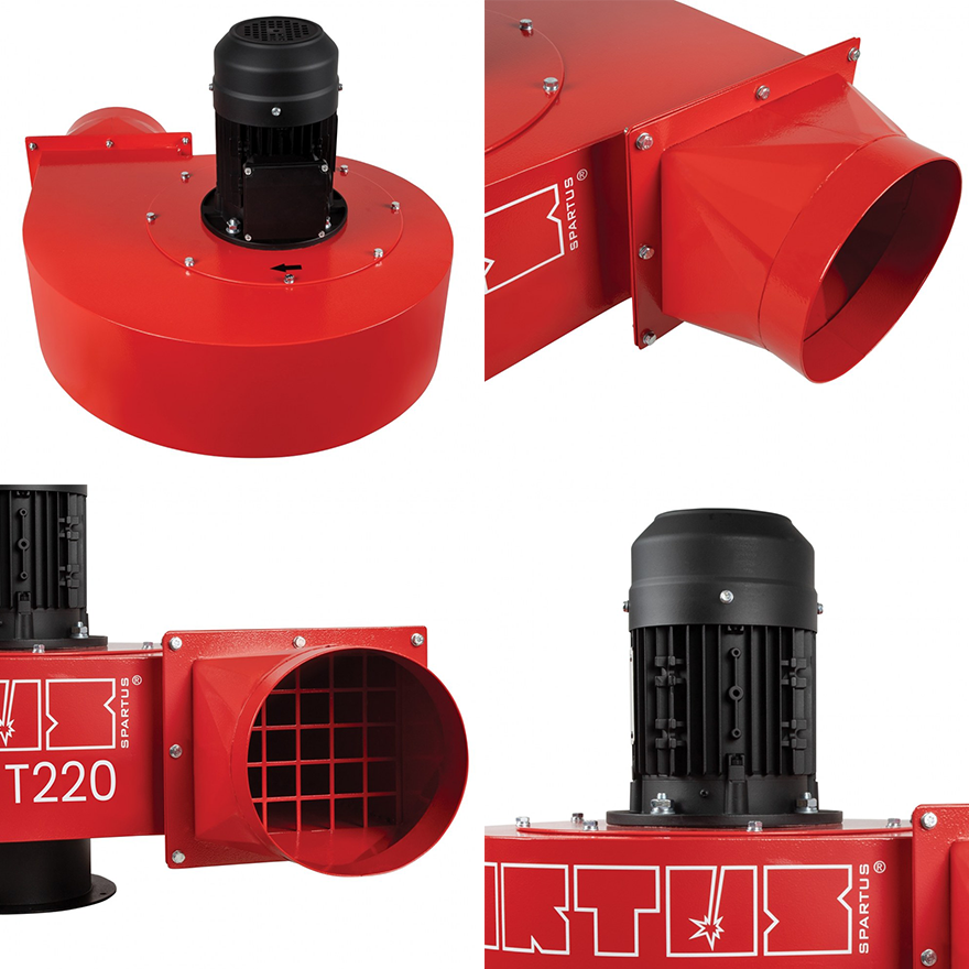 Wentylator Wyciągowy SPARTUS T220 400V - Kolaż