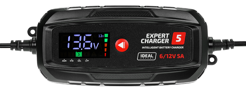 Prostownik Samochodowy Ideal EXPERT CHARGER 5 6/12V - WET GEL MF AGM EFB CAL LFP - Solo
