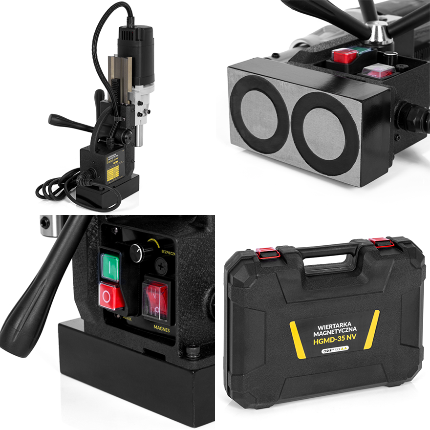 Wiertarka Magnetyczna Magnum HGMD-35 NV 230V 1100W - Kolaż