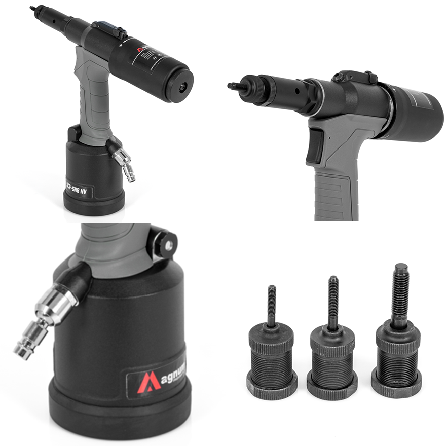 Pneumatyczna Nitownica Do Nitonakrętek Magnum SCR-SN8 NV M4-M8 19000N - Kolaż