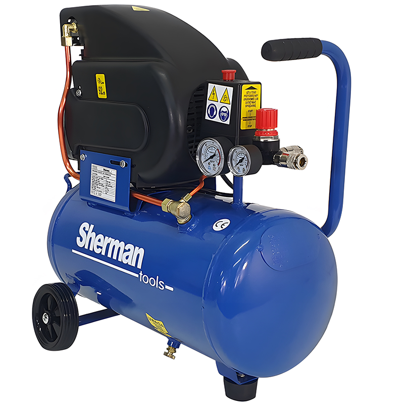 Sprężarka Tłokowa Sherman AC2420 24l 8 bar - Kompresor Olejowy - Główne Zdjęcie