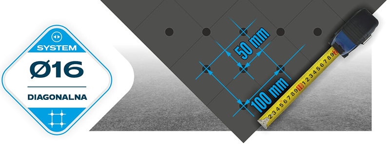 Stół Spawalniczy Na Stopach GPPH ECO Fi16 Siatka Diagonalna - 1200 x 1000 mm - System Fi16