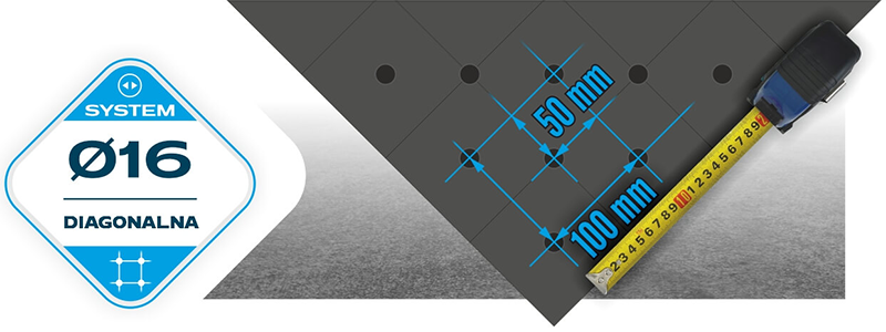 Stół Spawalniczy Na Stopach GPPH ECO Fi16 Siatka Diagonalna - 1200 x 1200 mm - Siatka Fi16