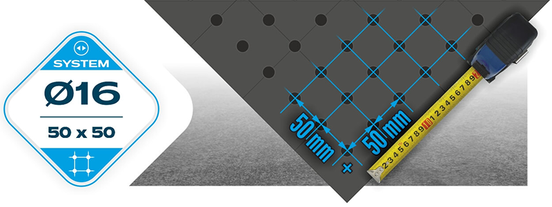 Stół Spawalniczy Na Stopach GPPH ECO Fi16 50x50 - 1500 x 1480 mm - Siatka Fi16