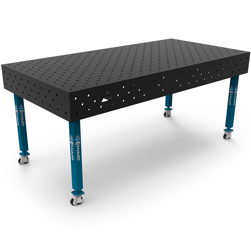 Stół Spawalniczy Na Kołach GPPH ECO Fi16 Siatka Diagonalna - 2000 x 1000 mm - Główne Zdjęcie