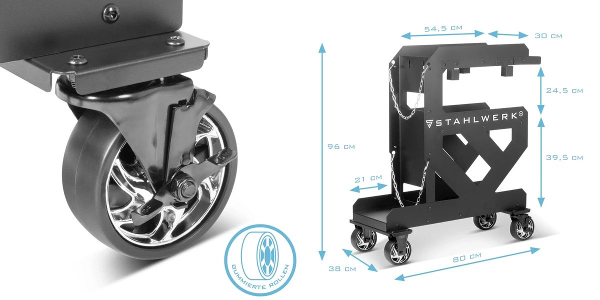 Wózek spawalniczy STAHLWERK SW-800-ST 1,5 mm na 2 butle