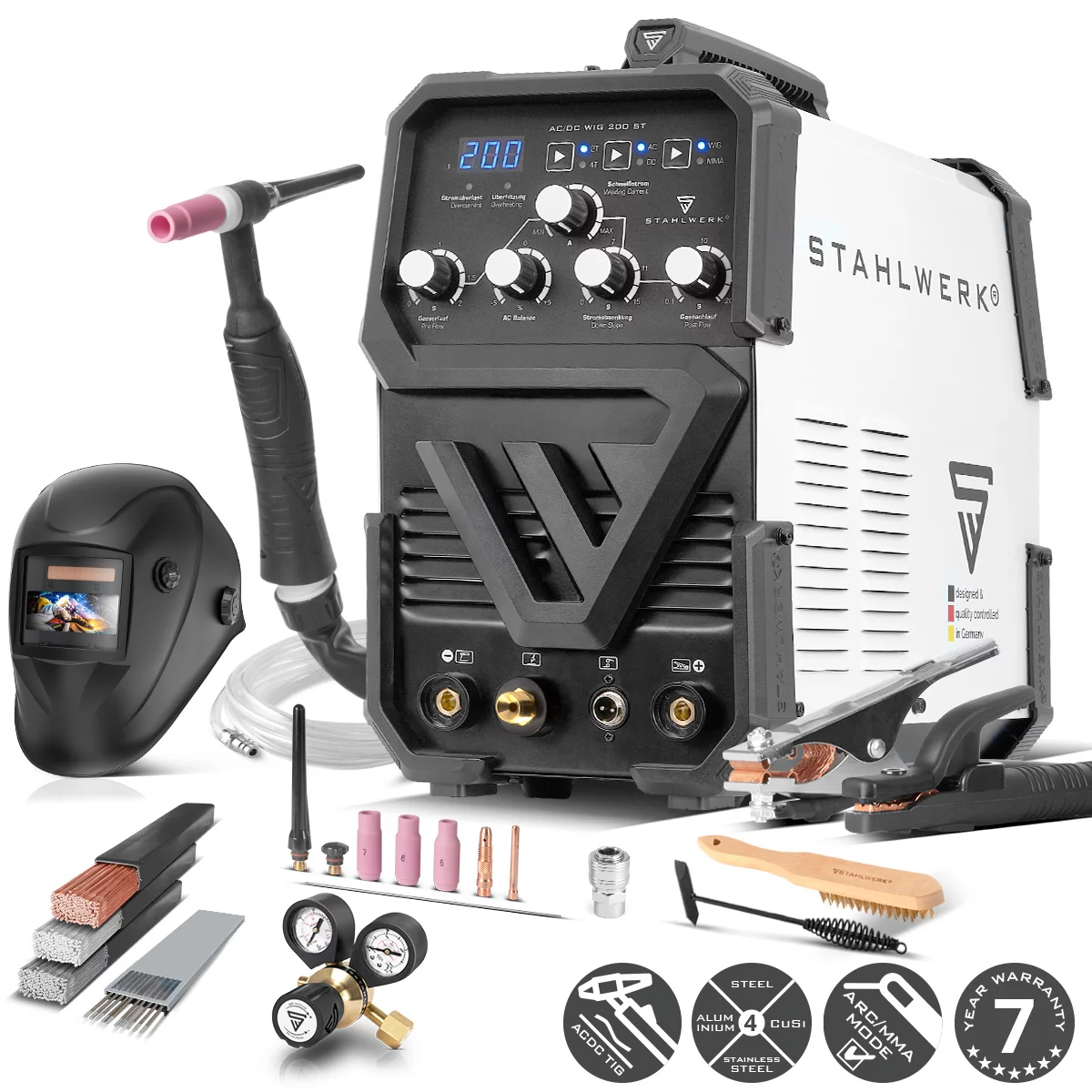 Spawarka 2w1 Stahlwerk TIG AC / DC 200 ST MMA HF - Do Aluminium - Główne Zdjęcie