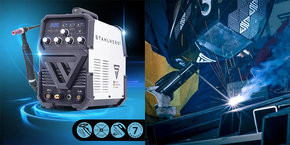 Spawarka 2w1 Stahlwerk TIG AC/DC 200 ST MMA - HF | HOT START | 2T/4T - Kolaż