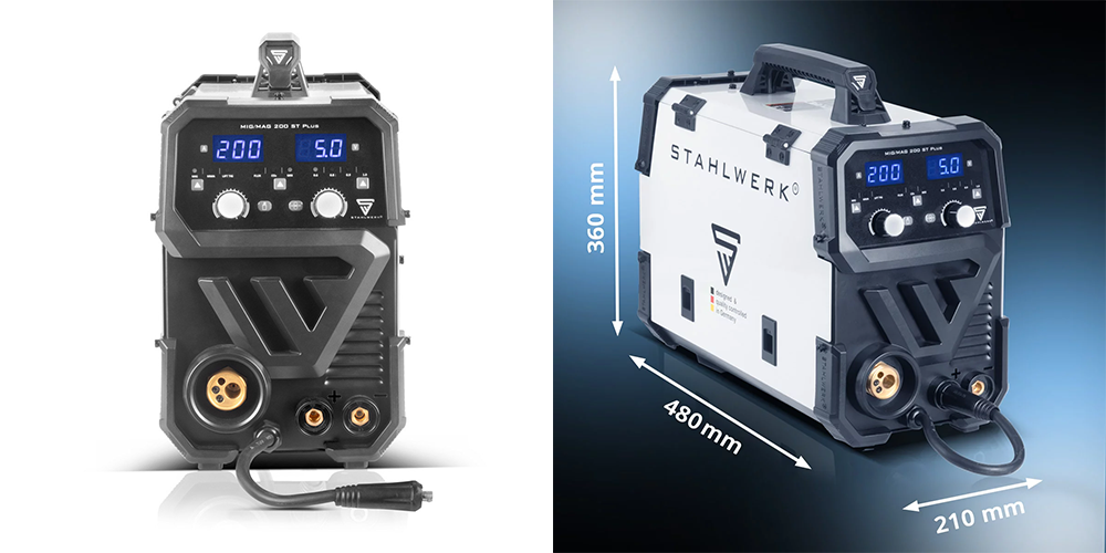 Spawarka Stahlwerk MIG MAG 200 ST Plus 200A Synergia TIG Lift MMA - Kolaż