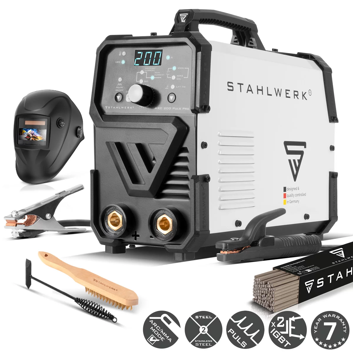 Spawarka elektrodowa Stahlwerk ARC 200 Puls Pro MMA TIG Lift 200A - Główne Zdjęcie