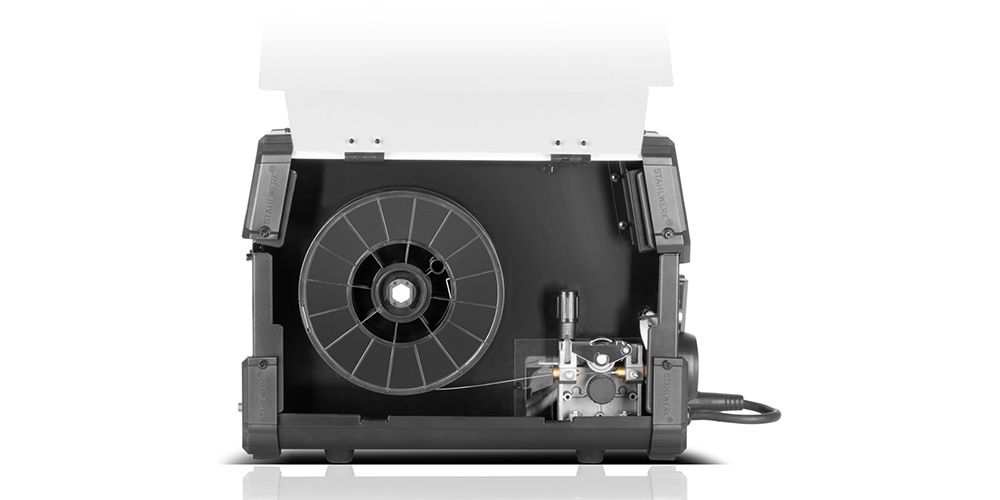 Spawarka Stahlwerk MIG MAG 200 ST 200A Synergia SPOT MMA FLUX Zestaw - Podajnik Drutu