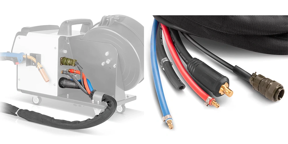 Wąż pośredni Stahlwerk MIG MAG chłodzony wodą - 95 mm2 30 m - Kolaż