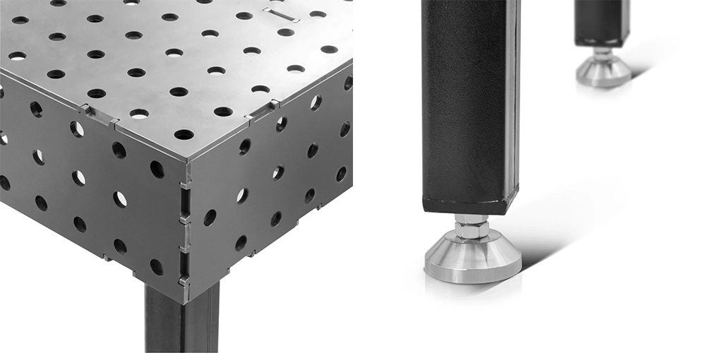 Stół spawalniczy Stahlwerk WT-100 3D ST - 1000kg | D16 | 6mm | 100 x 80 cm - Kolaż