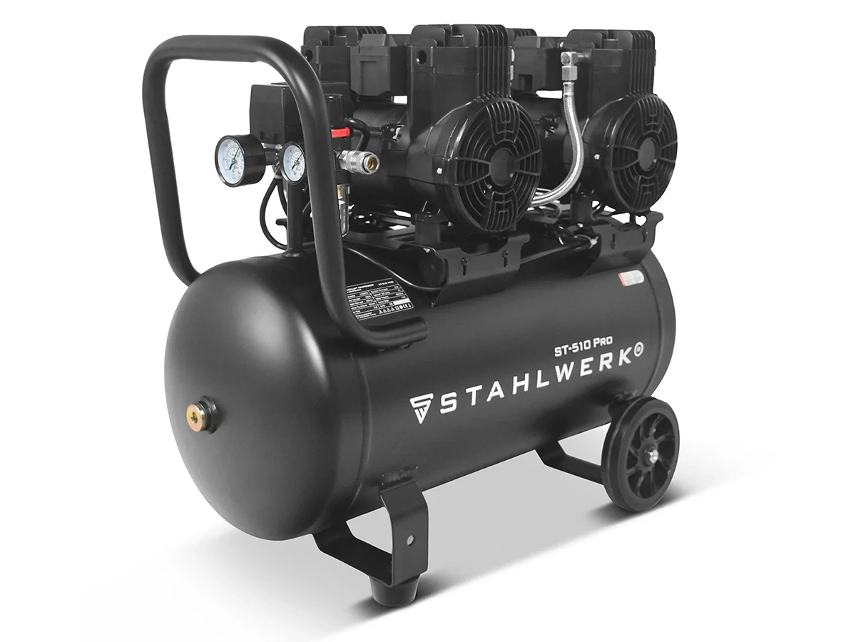 Bezolejowa sprężarka Stahlwerk ST-510 Pro - 10 bar | 3,9 KM | 2,9 kW | 50 l - Główne Zdjęcie
