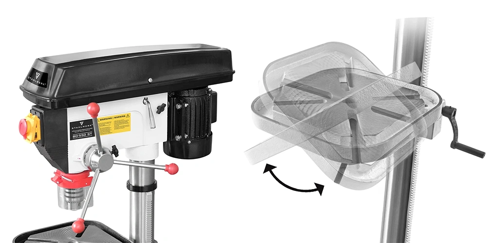 Wiertarka słupowa Stahlwerk BD-550 ST - 550 W | 200 - 2800 obr/min - Kolaż