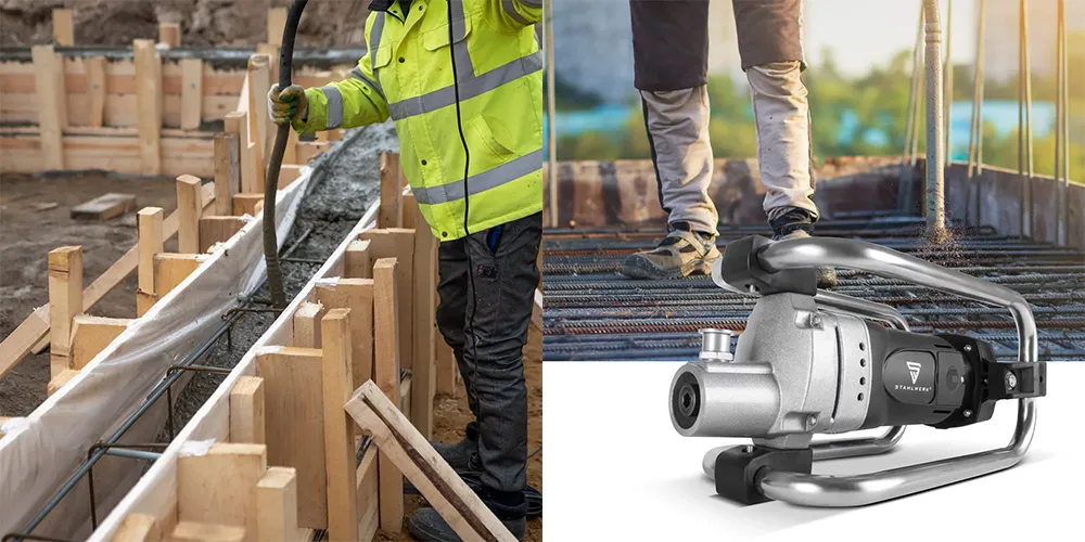 Zagęszczarka do betonu Stahlwerk BR-2300 ST - 2300 W 4000 obr/min- Kolaż