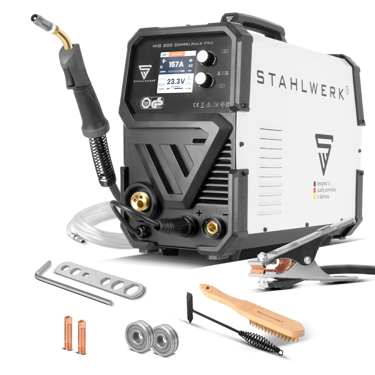 Spawarka inwertorowa Stahlwerk MIG MAG 200 Dual Puls Pro 200A Synergia MMA - Główne Zdjęcie