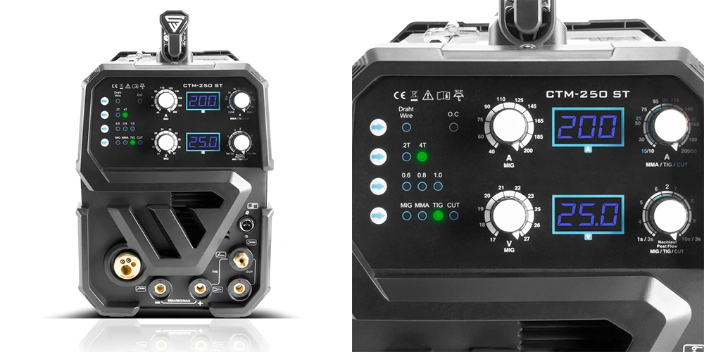 Spawarka 4w1 Stahlwerk CTM-250 ST TIG | MIG MAG | MMA | FLUX - z funkcją cięcia plazmowego - Kolaż