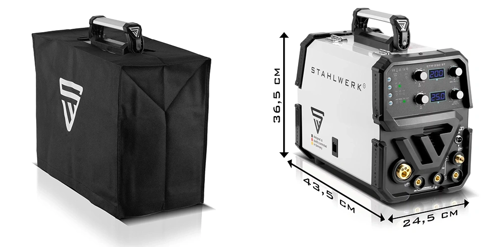 Spawarka 4w1 Stahlwerk CTM-250 ST TIG | MIG MAG | MMA | FLUX - z funkcją cięcia plazmowego - Kolaż