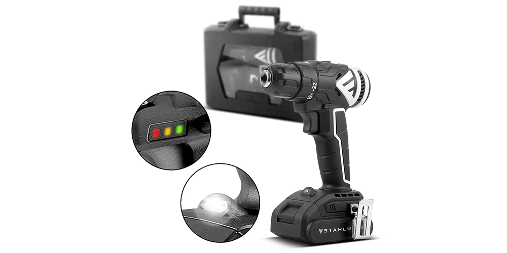 Zestaw akumulatorowy Stahlwerk - Pilarka, Oscylacyjne narzędzie, Wiertarko-wkrętarka - Wiertarko-Wkrętarka