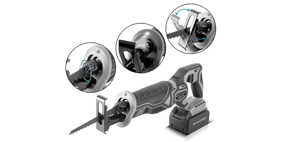 Zestaw akumulatorowy Stahlwerk - Pilarka, Oscylacyjne narzędzie, Wiertarko-wkrętarka - Pilarka