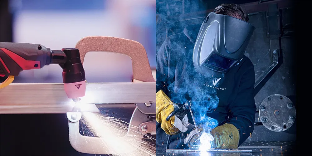 Spawarka Stahlwerk CTM-416 Puls Pro 160A MIG MAG | TIG | MMA | Plazma | FLUX - Zestaw - Kolaż