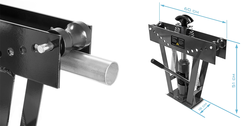 Giętarka do rur Stahlwerk 90° siła nacisku 12t - Kolaż