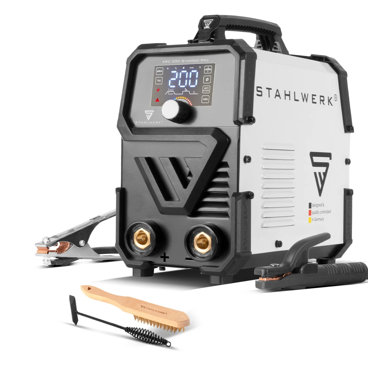 Spawarka elektrodowa Stahlwerk ARC 200 Synergic Pro 200A MMA TIG Lift - Zestaw - Główne Zdjęcie