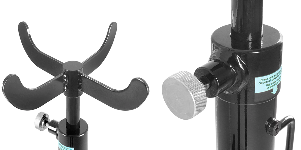 Hydrauliczny podnośnik do skrzyni biegów Stahlwerk TJ-500 ST udźwig do 500 kg - Kolaż