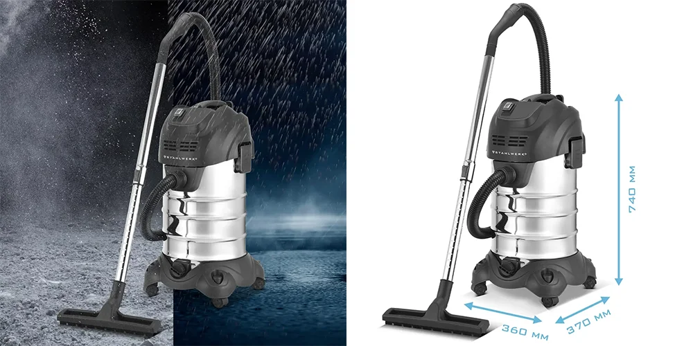 Odkurzacz do pracy na sucho i mokro Stahlwerk VCL-1600 ST - 1600 W | 35 l - Kolaż