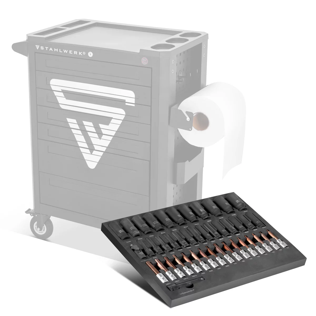 Zestaw kluczy nasadowych STAHLWERK - 43 części | 1/2" - Główne Zdjęcie