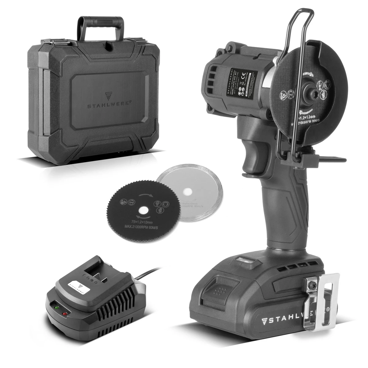 Akumulatorowa mini szlifierka kątowa STAHLWERK MAW-20 ST 2000 mAh - Główne Zdjęcie