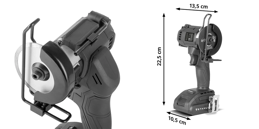 Akumulatorowa mini szlifierka kątowa STAHLWERK MAW-20 ST 2000 mAh - Kolaż