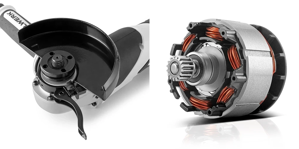 Akumulatorowa szlifierka kątowa STAHLWERK AWS-20 ST - 20 V | 0 - 7500 min-1 - Kolaż