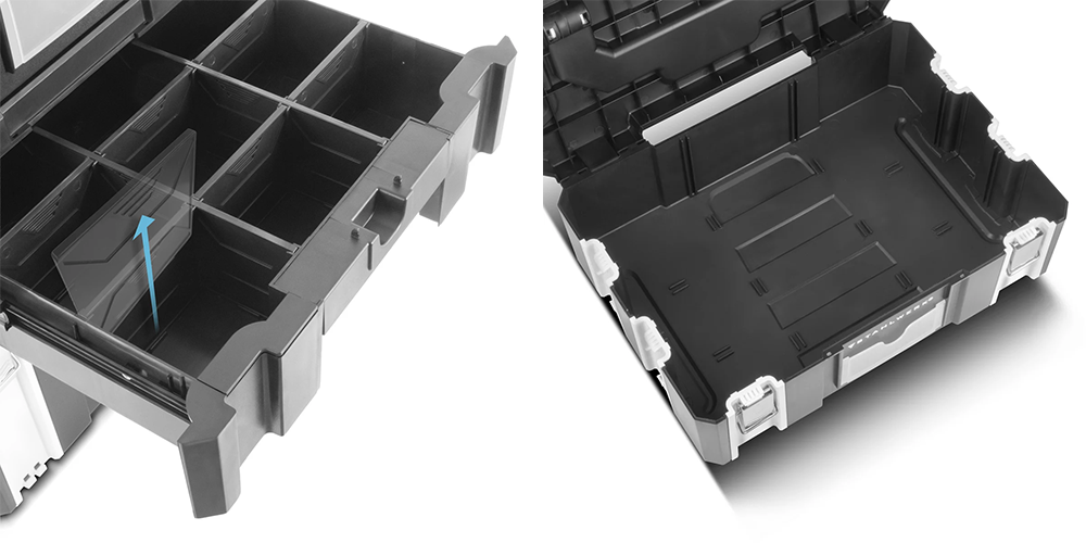 Mobilna skrzynka narzędziowa STAHLWERK - Zestaw 3 sztuk kOlaż