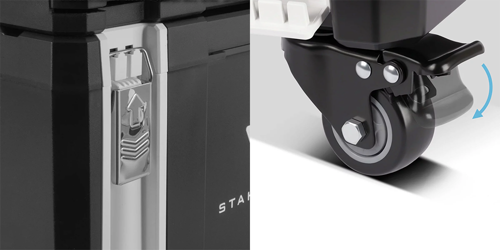 Mobilna skrzynka narzędziowa STAHLWERK - Zestaw 3 sztuk - Kolaż