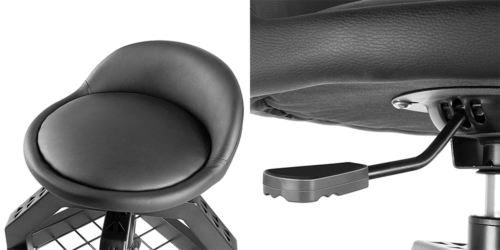 Taboret warsztatowy z regulacją wysokości STAHLWERK VWH-300 ST - Kolaż