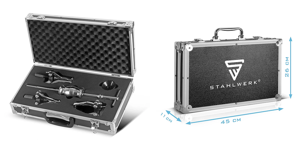 Ściągacze do łożysk z młotkiem ślizgowym STAHLWERK - 5 części - Kolaż