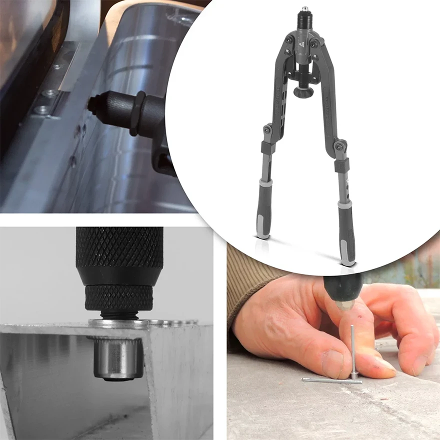 Szczypce 2w1 do nitonakrętek i nitośrub STAHLWERK - 85 części - Kolaż