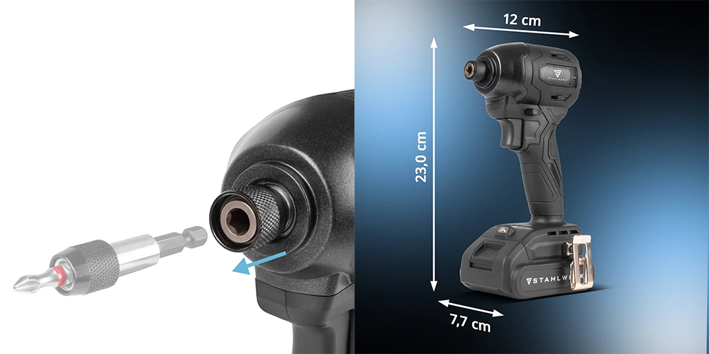 Akumulatorowy klucz udarowy STAHLWERK ADS-190 ST - 20 V | 190 Nm - Kolaż